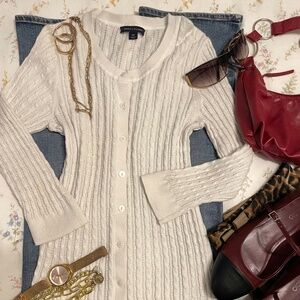 Tommy Hilfiger Long Sleeve Solid Cable-Knit Cardigan